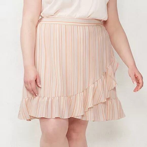 Lauren Conrad Multicolored Striped Ruffled Tiered Mini Skirt Women's Size Small - Picture 1 of 5
